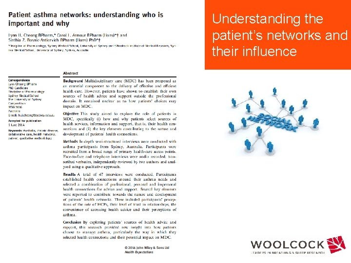 Understanding the patient’s networks and their influence 