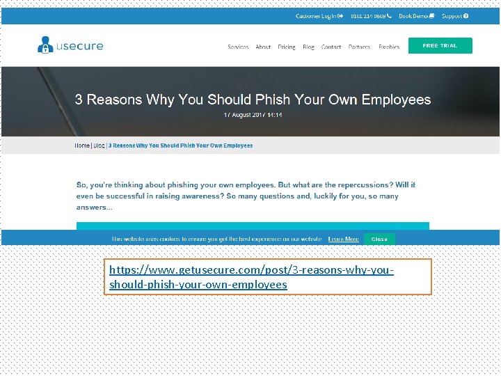 https: //www. getusecure. com/post/3 -reasons-why-youshould-phish-your-own-employees 