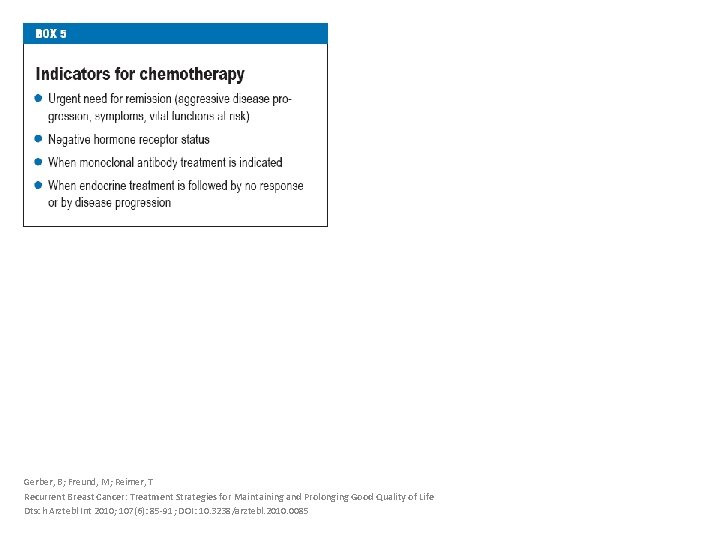 Gerber, B; Freund, M; Reimer, T Recurrent Breast Cancer: Treatment Strategies for Maintaining and