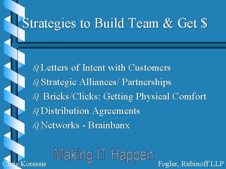 Strategies to Build Team & Get $ b Letters of Intent with Customers b