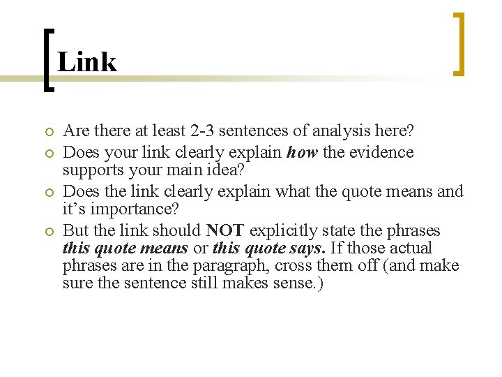 Link ¡ ¡ Are there at least 2 -3 sentences of analysis here? Does