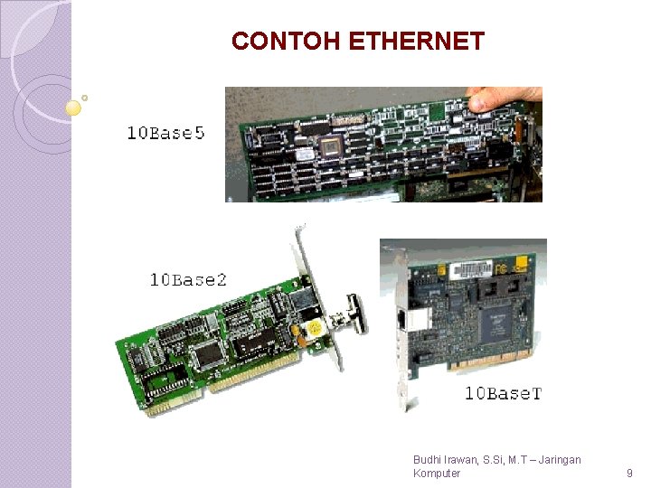 CONTOH ETHERNET Budhi Irawan, S. Si, M. T – Jaringan Komputer 9 