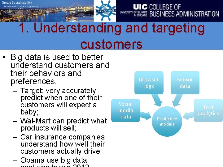 1. Understanding and targeting customers • Big data is used to better understand customers