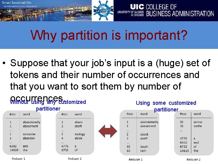 Why partition is important? • Suppose that your job’s input is a (huge) set