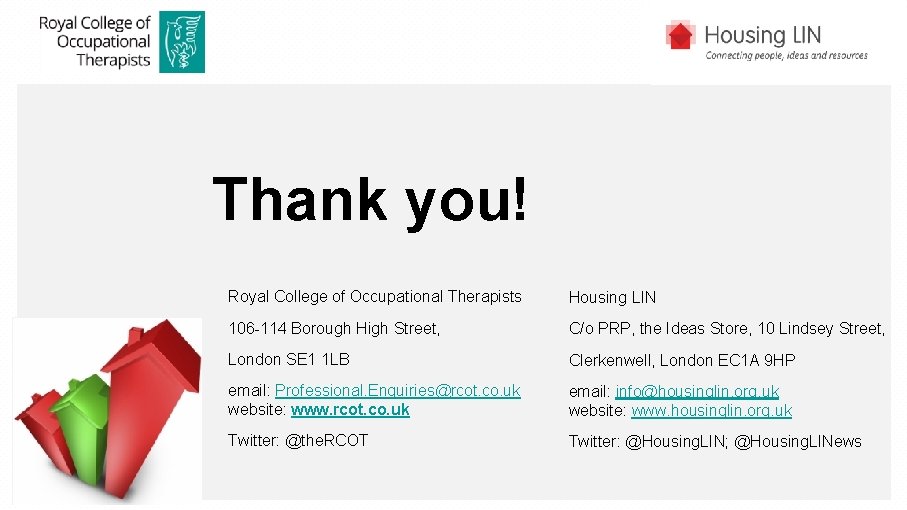 Thank you! Royal College of Occupational Therapists Housing LIN 106 -114 Borough High Street,