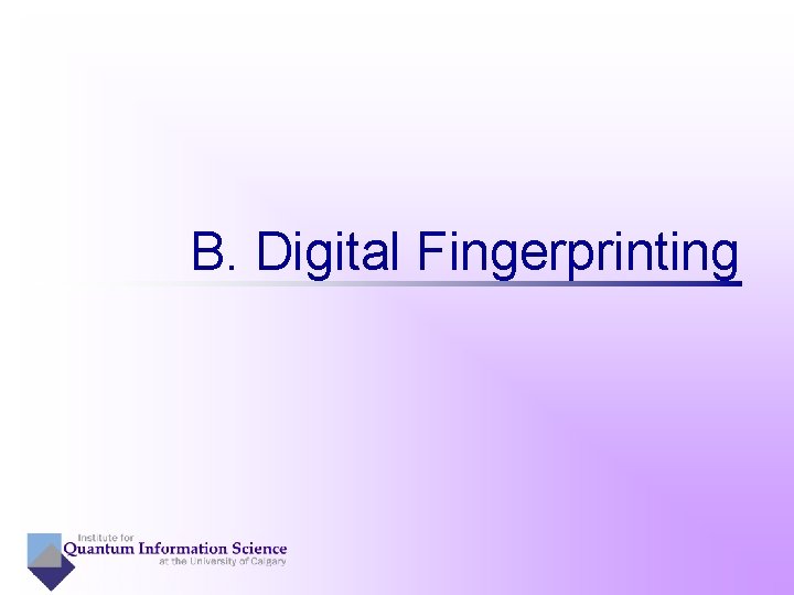 B. Digital Fingerprinting 