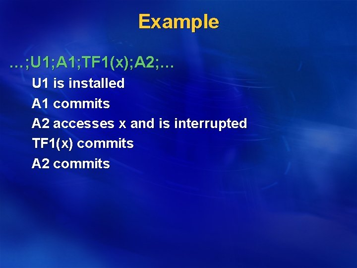 Example …; U 1; A 1; TF 1(x); A 2; … U 1 is