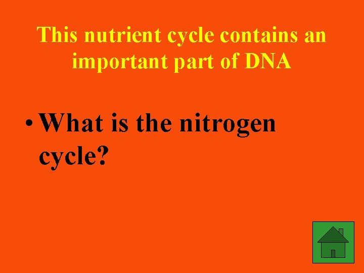 This nutrient cycle contains an important part of DNA • What is the nitrogen