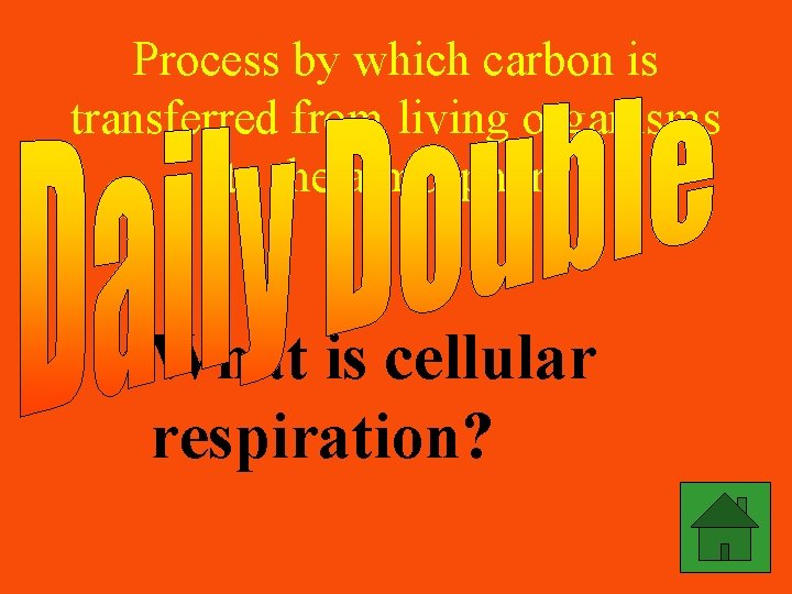 Process by which carbon is transferred from living organisms to the atmosphere • What