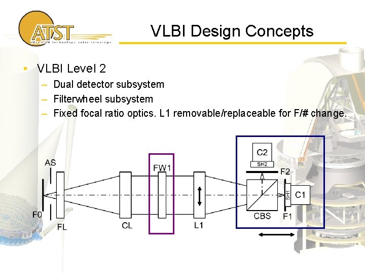 VLBI Design Concepts • VLBI Level 2 – Dual detector subsystem – Filterwheel subsystem