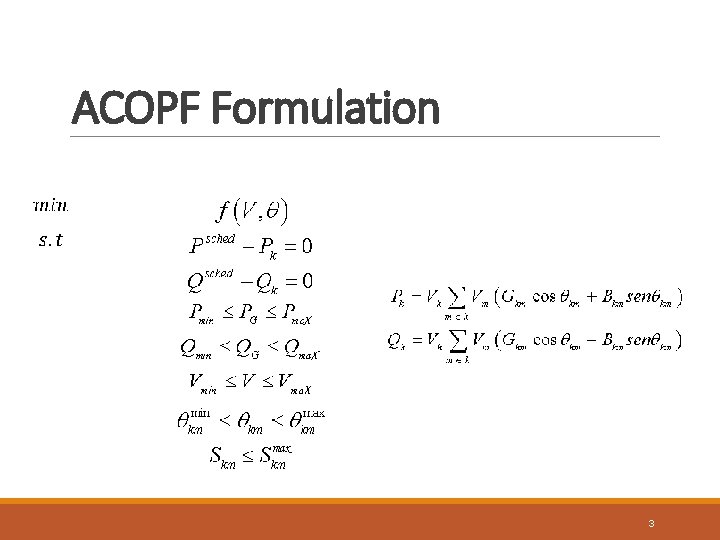 ACOPF Formulation 3 