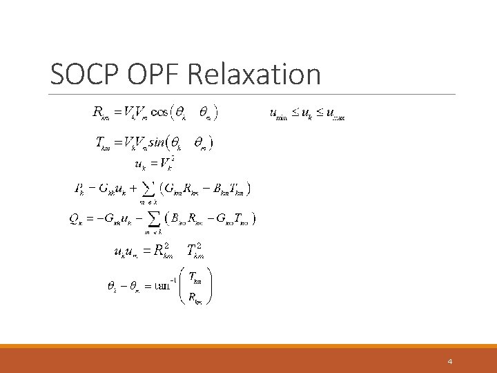 SOCP OPF Relaxation 4 
