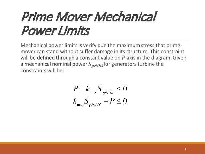 Prime Mover Mechanical Power Limits 7 