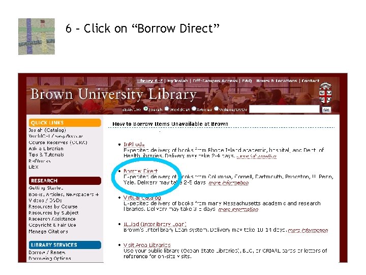 6 – Click on “Borrow Direct” 11 