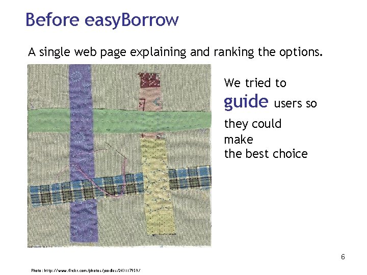 Before easy. Borrow A single web page explaining and ranking the options. We tried