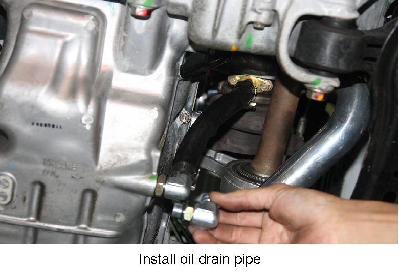 Install oil drain pipe 