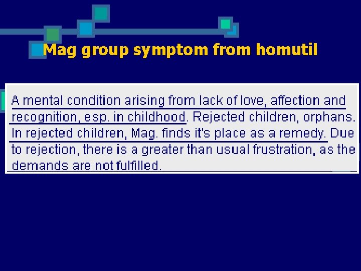 Mag group symptom from homutil 