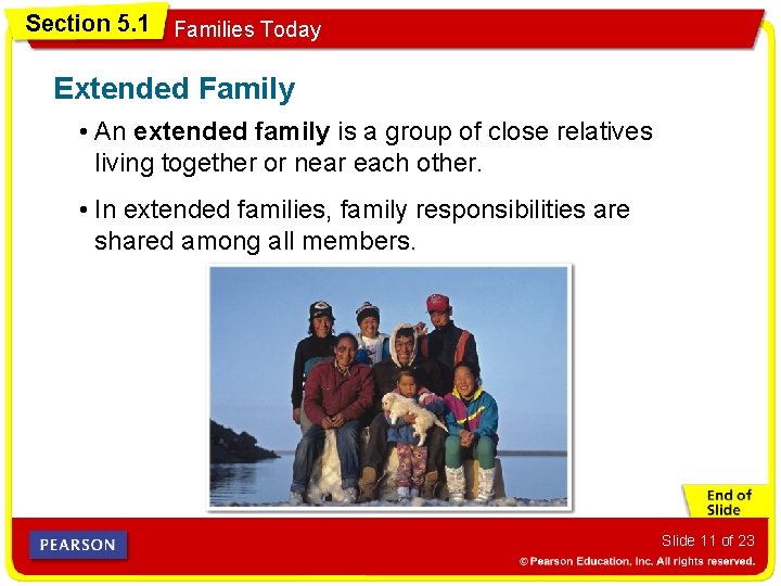 Section 5. 1 Families Today Extended Family • An extended family is a group