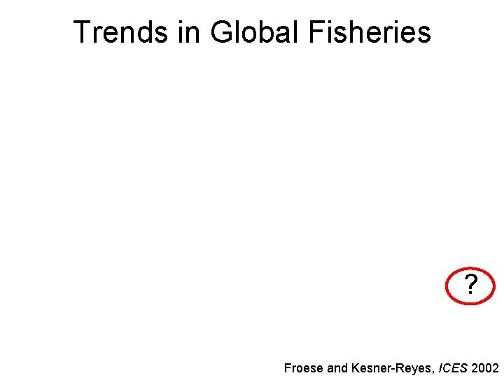 Trends in Global Fisheries ? Froese and Kesner-Reyes, ICES 2002 