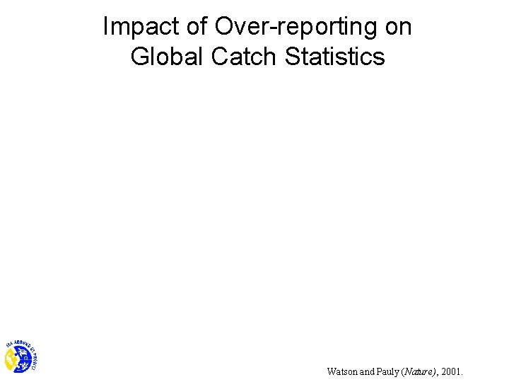 Impact of Over-reporting on Global Catch Statistics Watson and Pauly (Nature), 2001. 