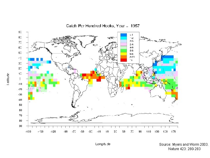 Source: Myers and Worm 2003. Nature 423: 280 -283 