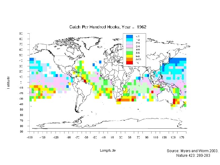 Source: Myers and Worm 2003. Nature 423: 280 -283 