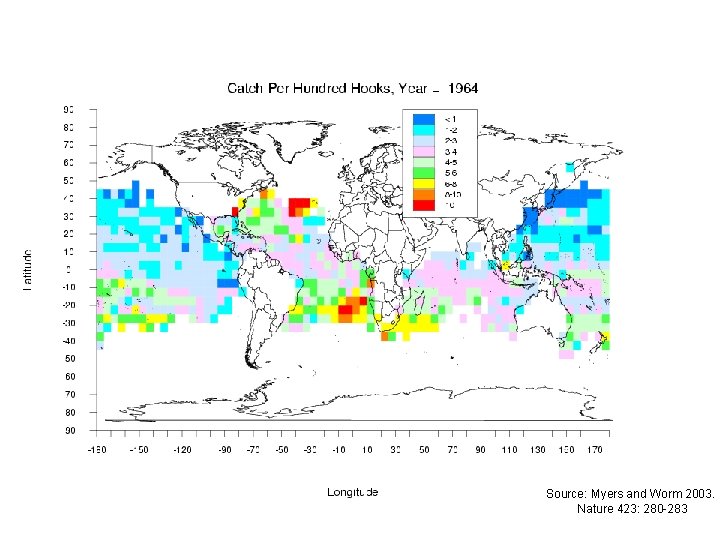 Source: Myers and Worm 2003. Nature 423: 280 -283 