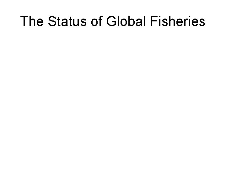 The Status of Global Fisheries 