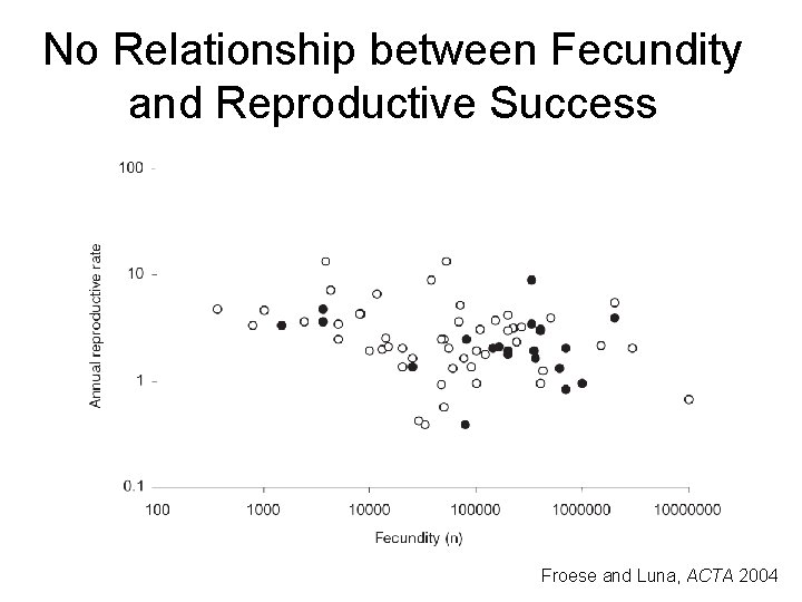 No Relationship between Fecundity and Reproductive Success Froese and Luna, ACTA 2004 
