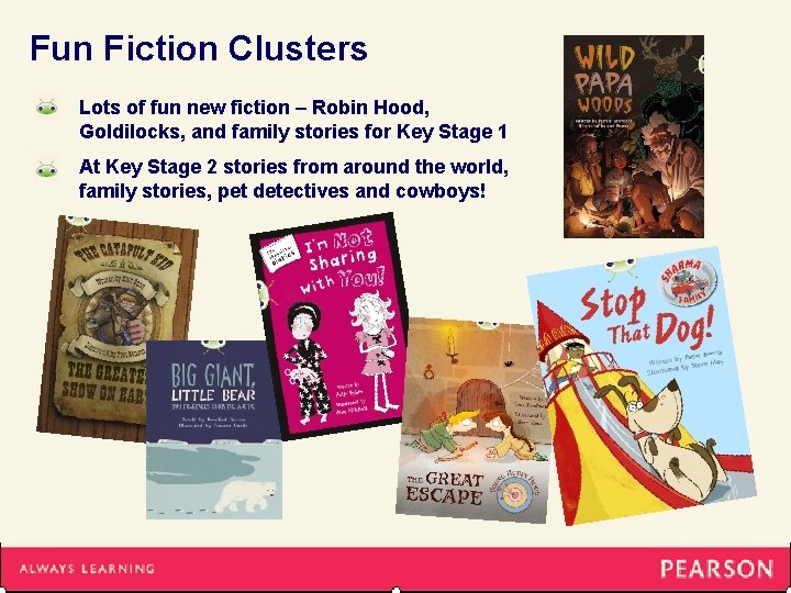 Fun Fiction Clusters Lots of fun new fiction – Robin Hood, Goldilocks, and family