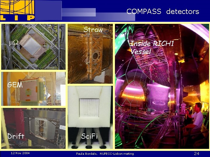 COMPASS detectors Straw m. W Inside RICH 1 Vessel GEM Drift 12 Nov 2004