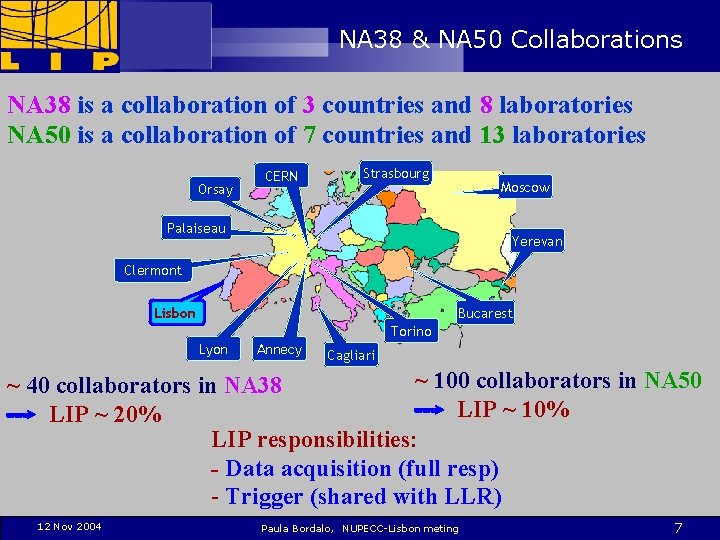 NA 38 & NA 50 Collaborations NA 38 is a collaboration of 3 countries