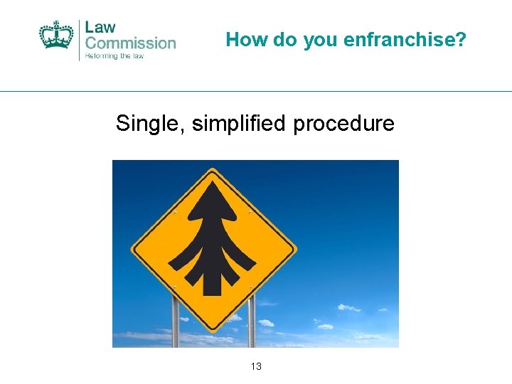 How do you enfranchise? Single, simplified procedure 13 