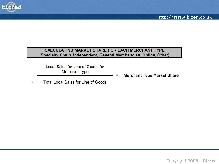 http: //www. bized. co. uk Copyright 2006 – Biz/ed 