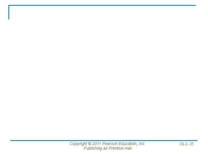 Copyright © 2011 Pearson Education, Inc. Publishing as Prentice Hall Ch 2 -35 