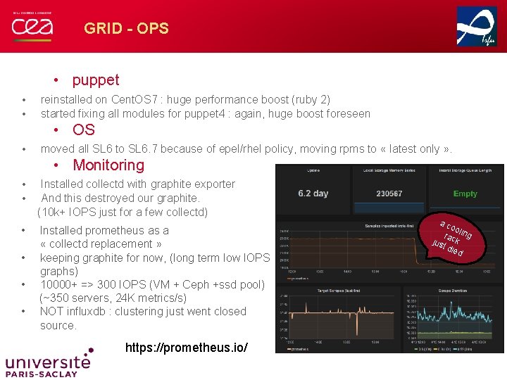 GRID - OPS • puppet • • reinstalled on Cent. OS 7 : huge