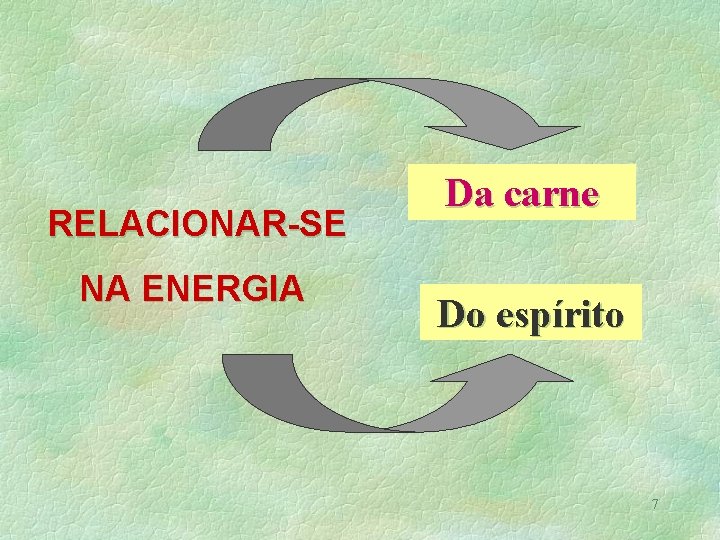 RELACIONAR-SE NA ENERGIA Da carne Do espírito 7 