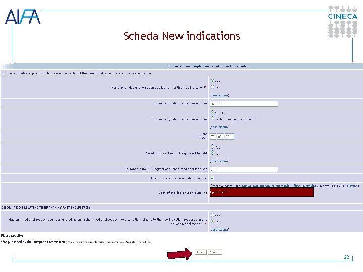 Scheda New indications 22 