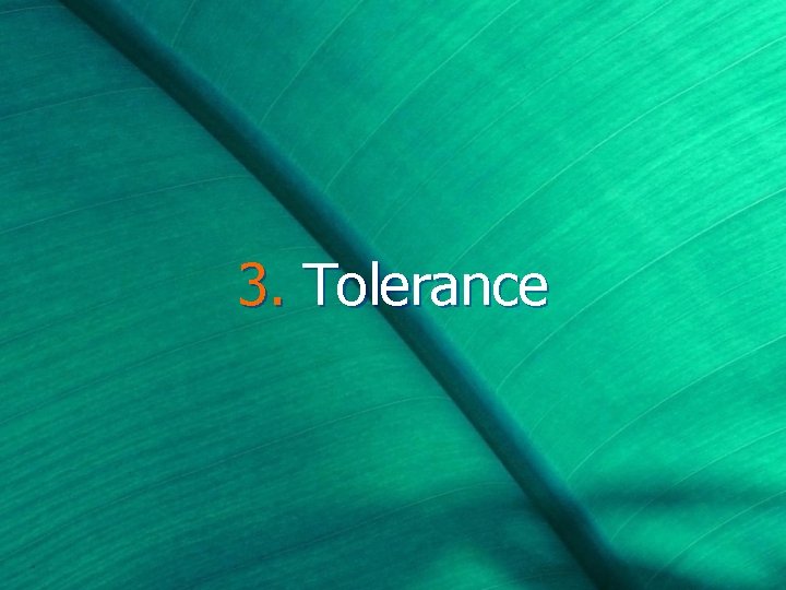 3. Tolerance 