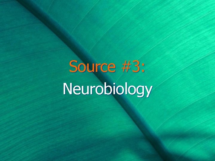 Source #3: Neurobiology 