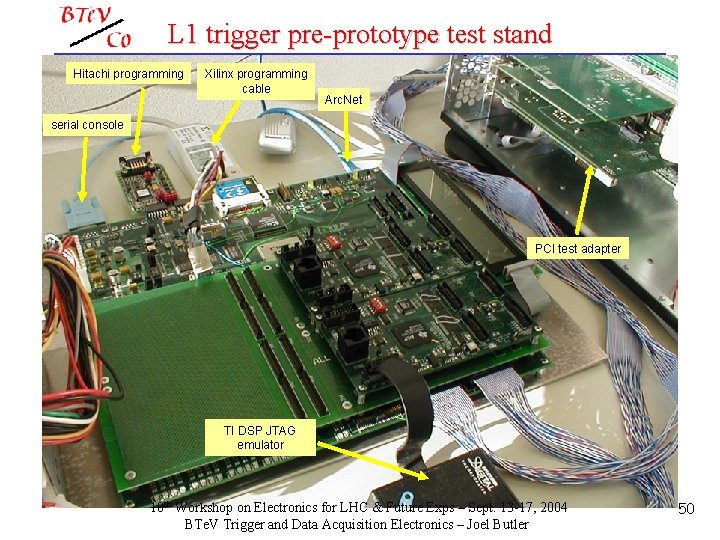 L 1 trigger pre-prototype test stand Hitachi programming Xilinx programming cable Arc. Net serial