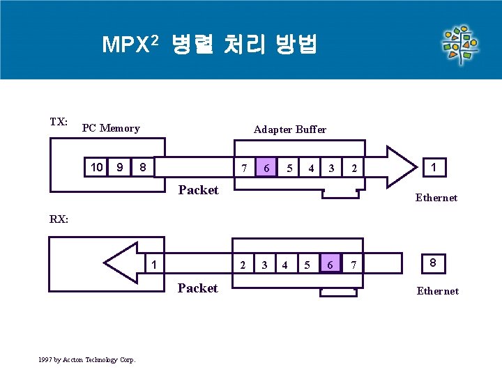 MPX 2 병렬 처리 방법 TX: PC Memory 10 9 Adapter Buffer 8 7 MPX 2 병렬 처리 방법 TX: PC Memory 10 9 Adapter Buffer 8 7