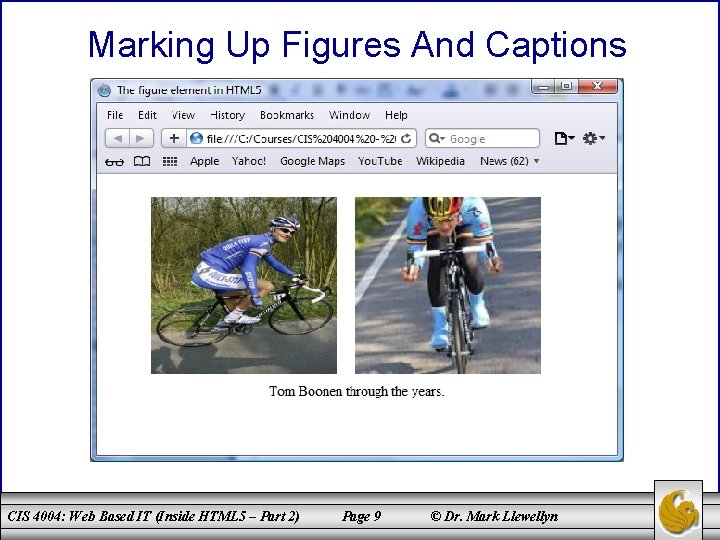 Marking Up Figures And Captions CIS 4004: Web Based IT (Inside HTML 5 –