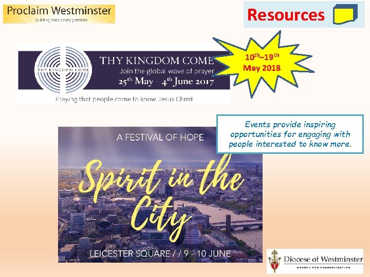 Resources 10 th– 19 th May 2018 Events provide inspiring opportunities for engaging with