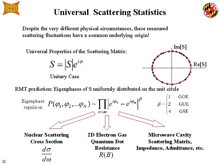 Universal Scattering Statistics Despite the very different physical circumstances, these measured scattering fluctuations have