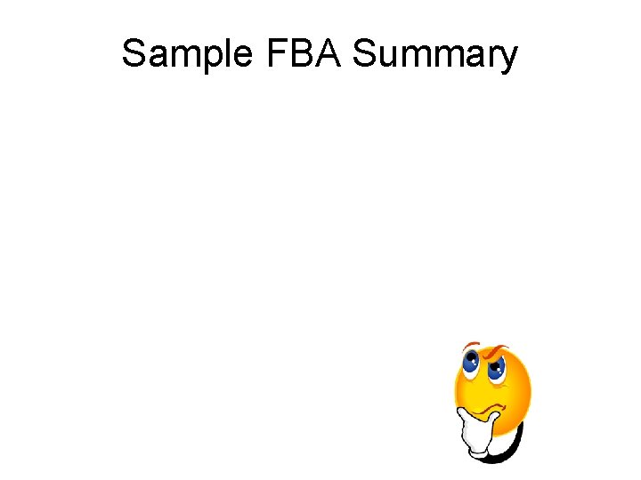 Sample FBA Summary 