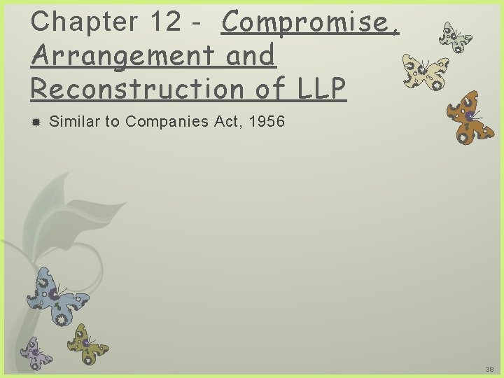 Chapter 12 - Compromise, Arrangement and Reconstruction of LLP Similar to Companies Act, 1956
