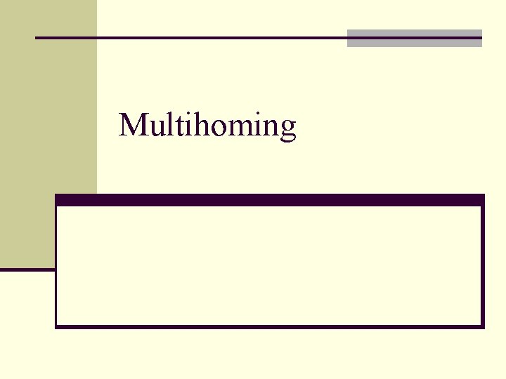 Multihoming 