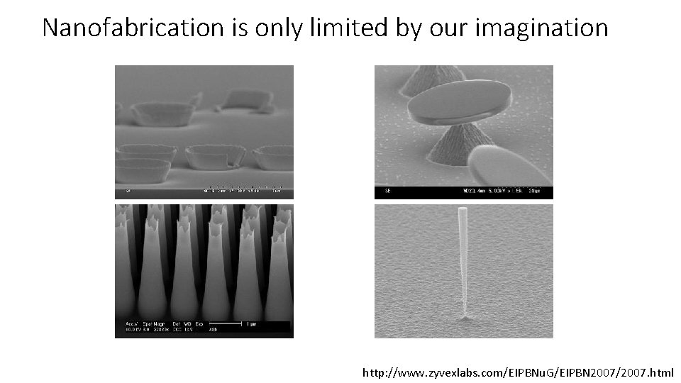 Nanofabrication is only limited by our imagination http: //www. zyvexlabs. com/EIPBNu. G/EIPBN 2007/2007. html
