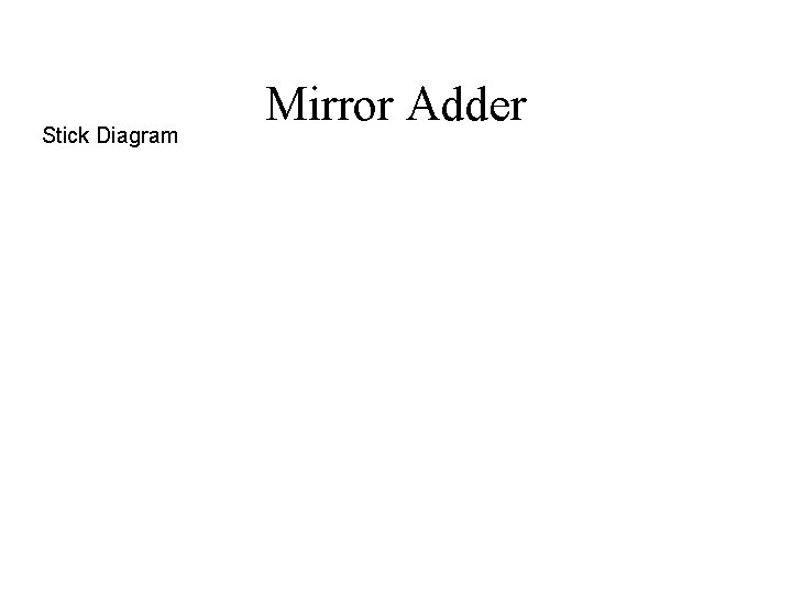 Stick Diagram Mirror Adder 